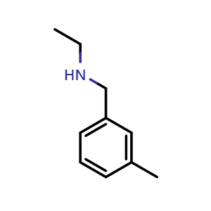 Chemical structure of Ethyl-(3-methyl-benzyl)-amine , CAS 209051-77-4, AChemBlock W167024
