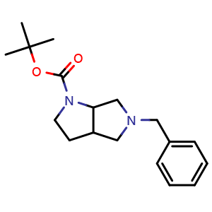 Chemical structure of tert-Butyl 5-benzylhexahydropyrrolo[3,4-b]pyrrole-1(2H)-carboxylate , CAS 1628604-99-8, AChemBlock W167036
