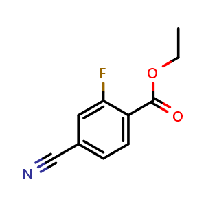 Chemical structure of Ethyl 4-cyano-2-fluorobenzoate , CAS 220389-15-1, AChemBlock W167050