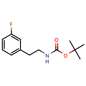 Chemical structure of tert-Butyl 3-fluorophenethylcarbamate , CAS 1480864-92-3, AChemBlock W167062