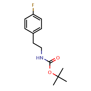 Chemical structure of tert-Butyl 4-fluorophenethylcarbamate , CAS 1028259-53-1, AChemBlock W167063