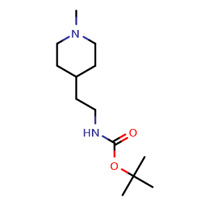 Chemical structure of tert-Butyl 2-(1-methylpiperidin-4-yl)ethylcarbamate , CAS 1547088-66-3, AChemBlock W167069