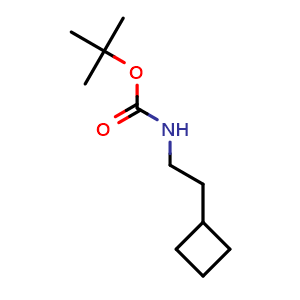 Chemical structure of tert-Butyl 2-cyclobutylethylcarbamate , CAS 1593339-31-1, AChemBlock W167073