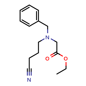 Chemical structure of Ethyl 2-(benzyl(3-cyanopropyl)amino)acetate , CAS 194874-12-9, AChemBlock W167085