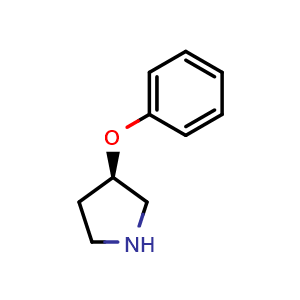 Chemical structure of (R)-3-Phenoxypyrrolidine , CAS 857279-33-5, AChemBlock W167086
