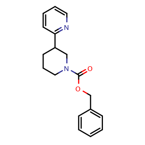 Chemical structure of Benzyl 3-(pyridin-2-yl)piperidine-1-carboxylate , CAS 2383190-33-6, AChemBlock W167111