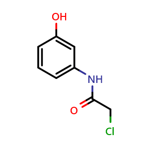 Chemical structure of 2-Chloro-N-(3-hydroxyphenyl)acetamide , CAS 10147-69-0, AChemBlock W167117