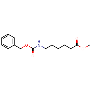Chemical structure of Methyl 6-(benzyloxycarbonylamino)hexanoate , CAS 25580-87-4, AChemBlock W167138