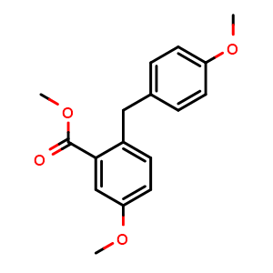 Chemical structure of Methyl 5-methoxy-2-(4-methoxybenzyl) benzoate , CAS 1431377-48-8, AChemBlock W167141