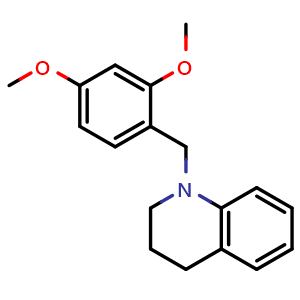 Chemical structure of 1-[2,4-Dimethoxybenzyl]-1,2,3,4-tetrahydroquinoline , CAS 1709824-84-9, AChemBlock W167149
