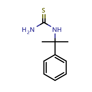 Chemical structure of 1-(2-Phenylpropan-2-yl)thiourea , CAS 1866229-17-5, AChemBlock W167152