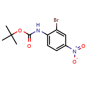 Chemical structure of tert-Butyl 2-bromo-4-nitrophenylcarbamate , CAS 384793-20-8, AChemBlock W167154