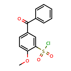Chemical structure of 5-Benzoyl-2-methoxybenzene-1-sulfonyl chloride , CAS 112699-07-7, AChemBlock W167161