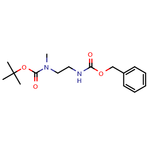 Chemical structure of tert-Butyl (2-(((benzyloxy)carbonyl)amino) ethyl)(methyl)carbamate , CAS 180976-10-7, AChemBlock W167174