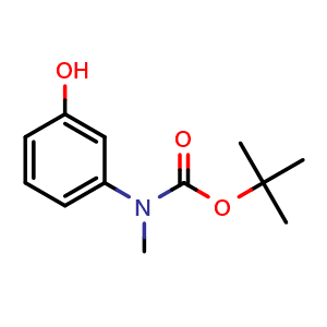 Chemical structure of tert-Butyl (3-hydroxyphenyl)(methyl)carbamate , CAS 1234570-45-6, AChemBlock W167185