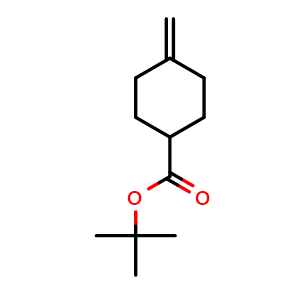 Chemical structure of tert-Butyl 4-methylenecyclohexanecarboxylate , CAS 856680-45-0, AChemBlock W167190