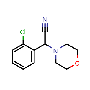 Chemical structure of 2-(2-Chlorophenyl)-2-morpholinoacetonitrile , CAS 66549-12-0, AChemBlock W167200