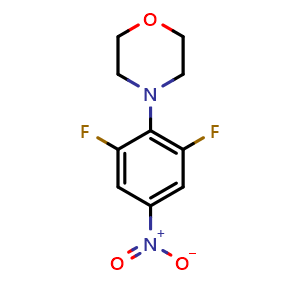Chemical structure of 4-(2,6-Difluoro-4-nitrophenyl)morpholine , CAS 168828-75-9, AChemBlock W167209