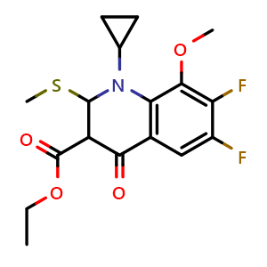 Ethyl 1-cyclopropyl-6,7-difluoro-8-methoxy-2-(methylthio)-4-oxo-1,2,3,4-tetrahydroquinoline-3-carboxylate
