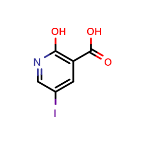 Chemical structure of 2-Hydroxy-5-iodonicotinic acid , CAS 390360-97-1, AChemBlock W167224