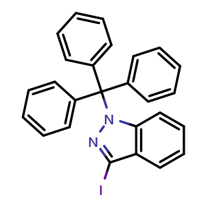 Chemical structure of 3-Iodo-1-trityl-1H-indazole , CAS 2103353-04-2, AChemBlock W167225