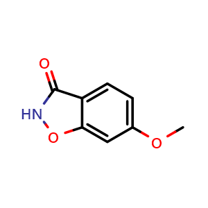 Chemical structure of 6-Methoxybenzo[d]isoxazol-3(2H)-one , CAS 89942-57-4, AChemBlock W167226