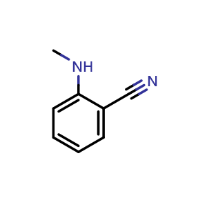 Chemical structure of 2-(Methylamino)benzonitrile , CAS 17583-40-3, AChemBlock W167228