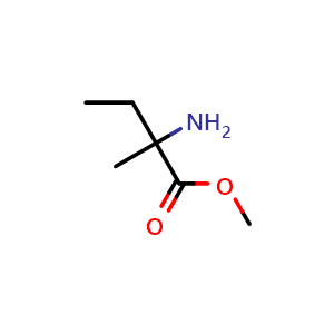 Chemical structure of Methyl 2-amino-2-methylbutanoate , CAS 87162-70-7, AChemBlock W167231