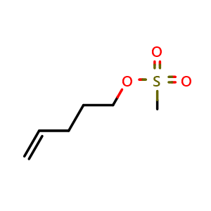 Chemical structure of Pent-4-en-1-yl methanesulfonate , CAS 64818-35-5, AChemBlock W167247