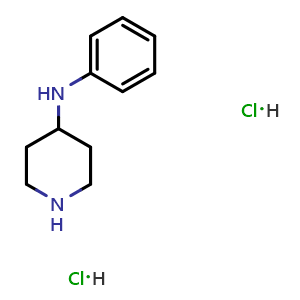 Chemical structure of N-Phenylpiperidin-4-amine dihydrochloride , CAS 99918-43-1, AChemBlock W167248