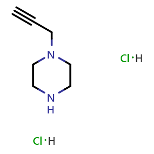 Chemical structure of 1-(Prop-2-yn-1-yl)piperazine dihydrochloride , CAS 90000-39-8, AChemBlock W167249