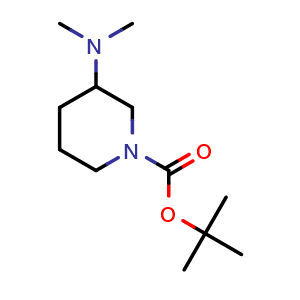 Chemical structure of tert-Butyl 3-(dimethylamino)piperidine-1-carboxylate , CAS 1000576-83-9, AChemBlock W167255