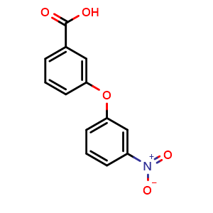 Chemical structure of 3-(3-Nitrophenoxy)benzoic acid , CAS 99847-16-2, AChemBlock W167260