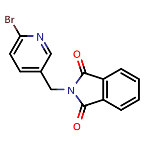 Chemical structure of 2-((6-Bromopyridin-3-yl)methyl) isoindoline-1,3-dione , CAS 120740-11-6, AChemBlock W167268