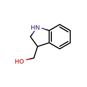 Chemical structure of (Indolin-3-yl)methanol , CAS 936829-06-0, AChemBlock W167270