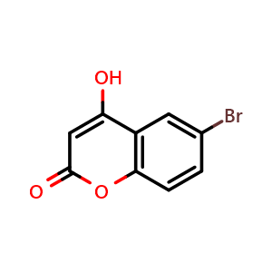 Chemical structure of 6-Bromo-4-hydroxycoumarin , CAS 4139-61-1, AChemBlock W167283