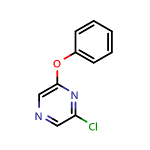 Chemical structure of 2-chloro-6-phenoxypyrazine , CAS 64383-29-5, AChemBlock W167306