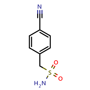 Chemical structure of Benzenemethanesulfonamide, 4-cyano- , CAS 191868-54-9, AChemBlock W167310