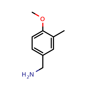 Chemical structure of 4-methoxy-3-methylbenzenemethanamine , CAS 108125-07-1, AChemBlock W167321