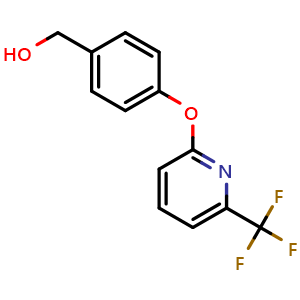 Chemical structure of (4-{[6-(Trifluoromethyl)pyridin-2-yl]oxy}phenyl)methanol , CAS 1086376-61-5, AChemBlock W167322