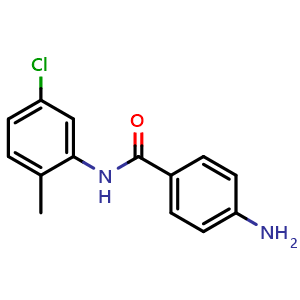 Chemical structure of 4-Amino-N-(5-chloro-2-methylphenyl)benzamide , CAS 897595-52-7, AChemBlock W167334