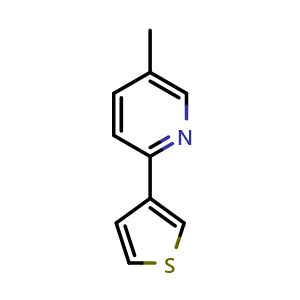 Chemical structure of 5-Methyl-2-(3-thienyl)pyridine , CAS 56421-82-0, AChemBlock W167337