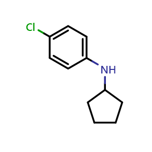 Chemical structure of 4-Chloro-N-cyclopentylaniline , CAS 1019619-33-0, AChemBlock W167354