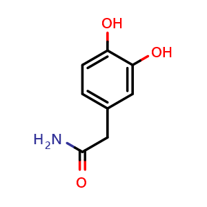 Chemical structure of Benzeneacetamide,3,4-dihydroxy- , CAS 1129-53-9, AChemBlock W167372