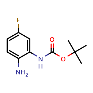 Chemical structure of N2-(tert-Butoxycarbonyl)-4-fluoro-1,2-phenylenediamine , CAS 362670-07-3, AChemBlock W167375