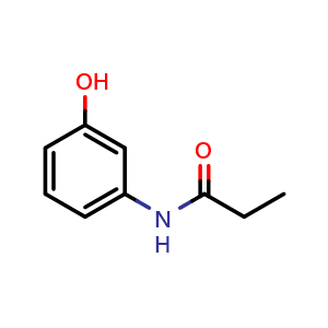 Chemical structure of n-(3-hydroxyphenyl)propanamide , CAS 21556-86-5, AChemBlock W167382