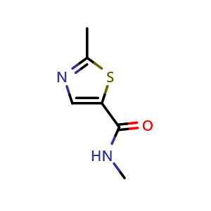 Chemical structure of N,2-Dimethyl-1,3-thiazole-5-carboxamide , CAS 1235439-10-7, AChemBlock W167385