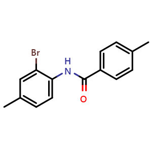 Chemical structure of N-(2-Bromo-4-methylphenyl)-4-methylbenzamide , CAS 303793-19-3, AChemBlock W167387