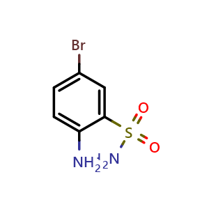 Chemical structure of 2-Amino-5-bromobenzenesulfonamide , CAS 54734-84-8, AChemBlock W167401