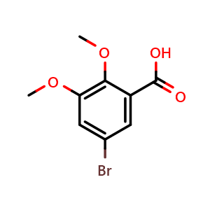 Chemical structure of 5-Bromo-2,3-dimethoxybenzoic acid , CAS 72517-23-8, AChemBlock W167403